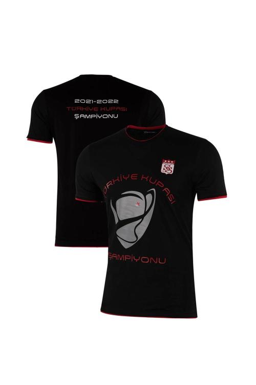 2021-2022 Türkiye Kupası Şampiyonu Sivasspor Logolu Çift Yakalı Özel Tasarım T-Shirt	